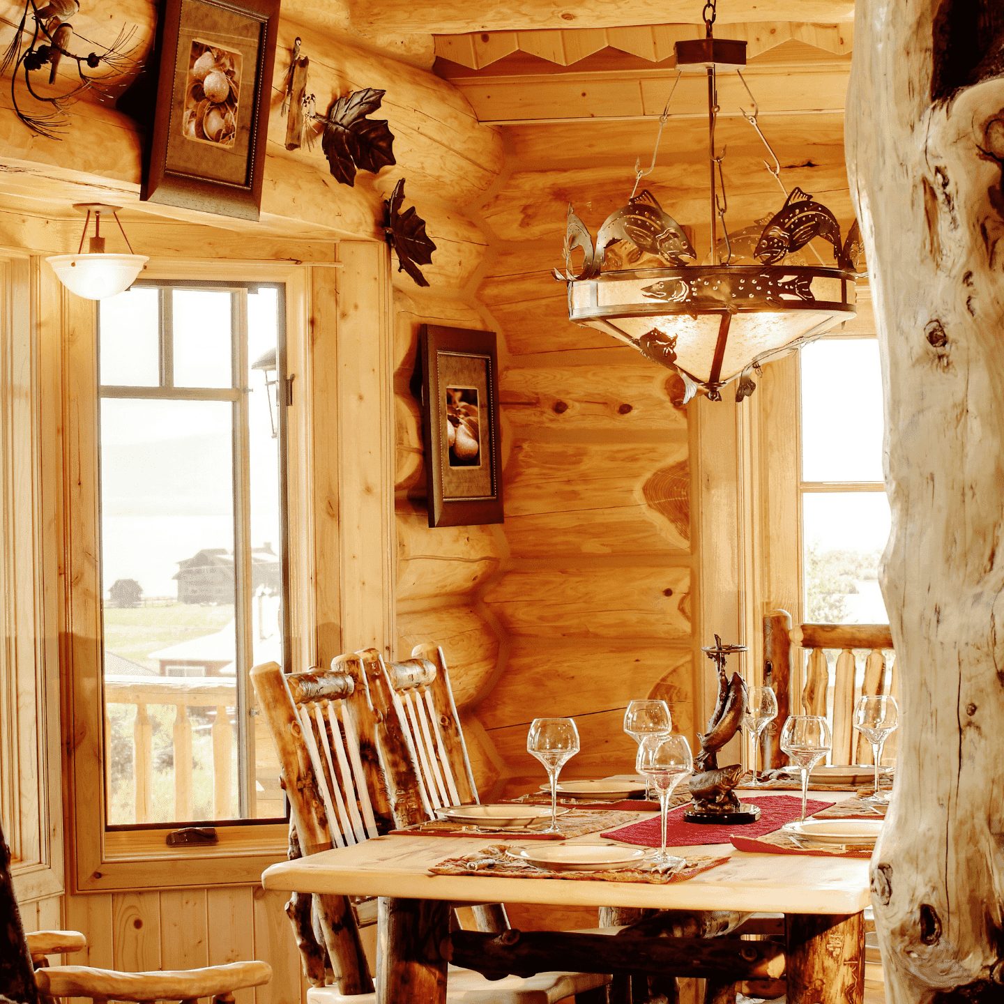 Elk Engraved Wood Coaster Set - Housewarming, Birthday, Christmas Gift -  Cabin