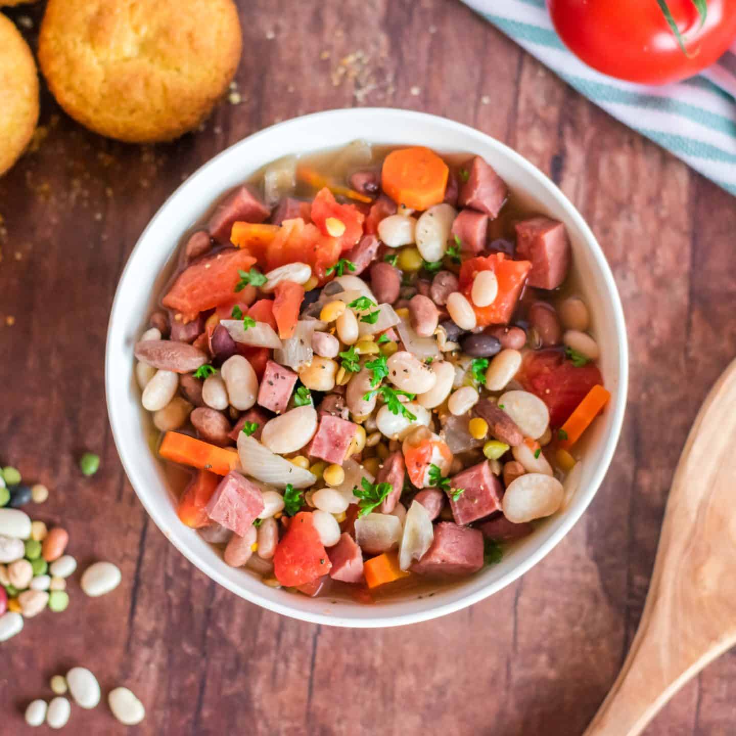 slow cooker ham and bean soup