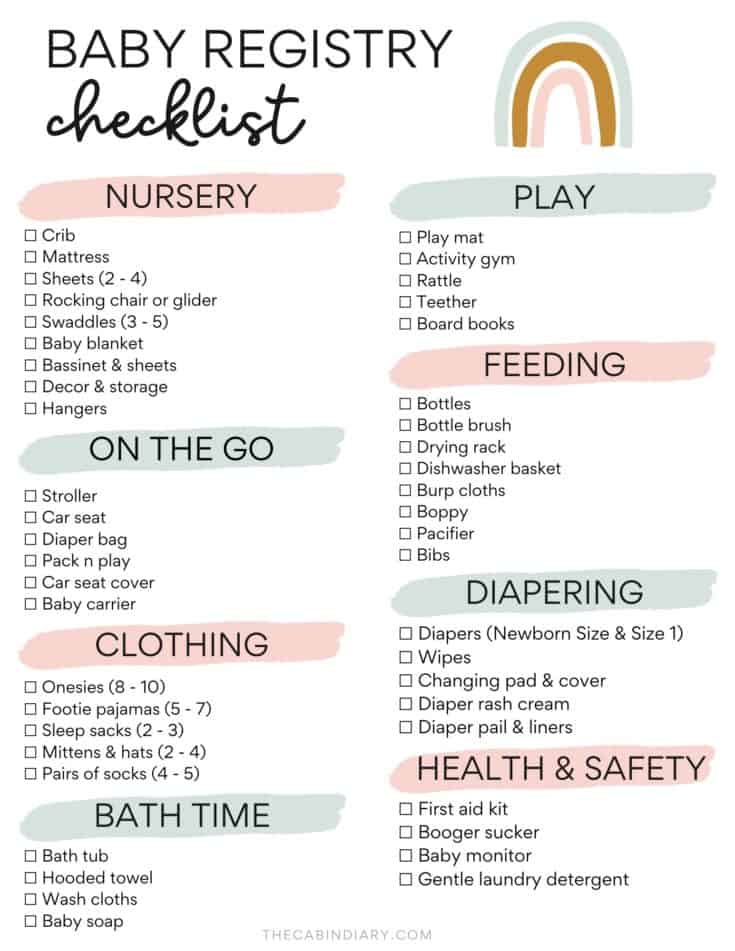 practical baby registry checklist