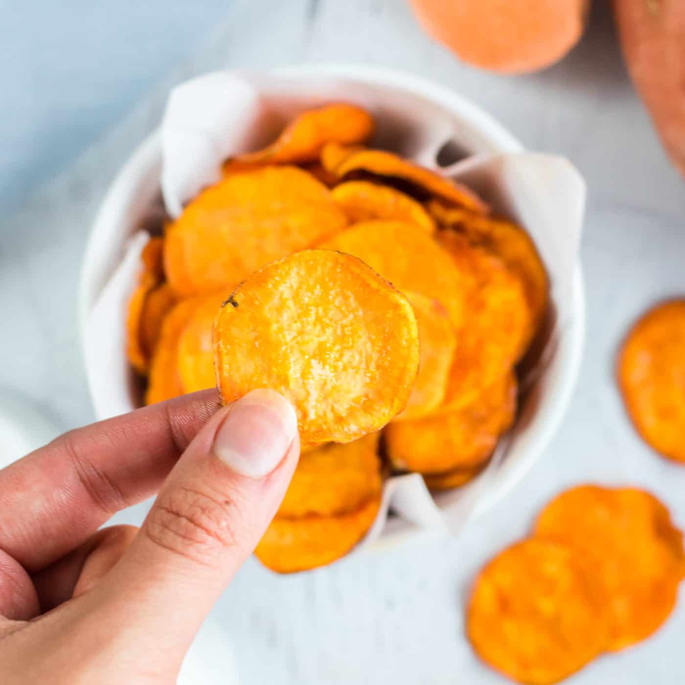 baked sweet potato chips