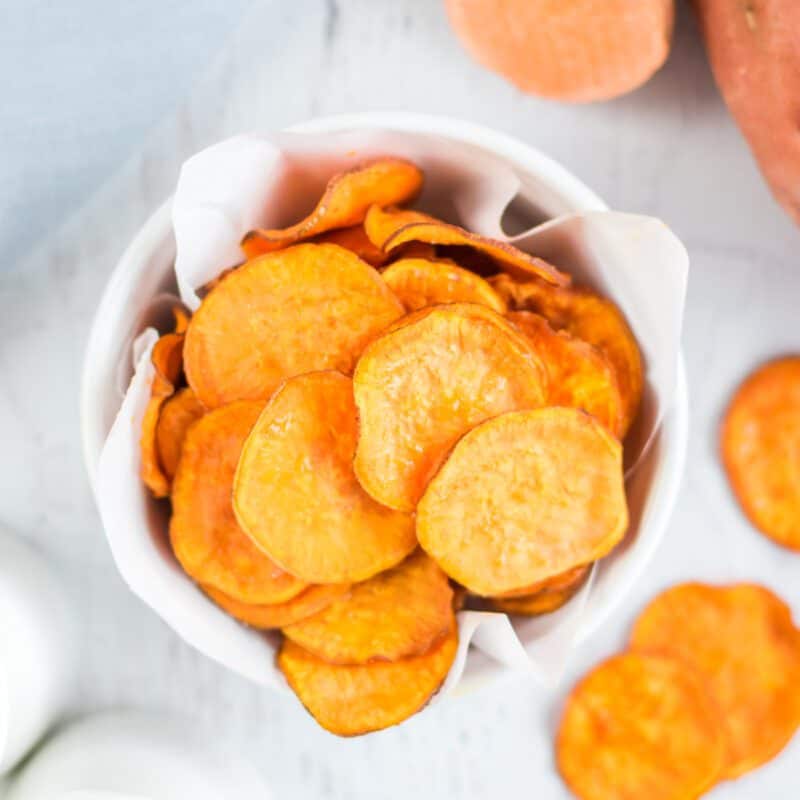 Baked Sweet Potato Chips Crispy Oven Baked Homemade Chips   Bakedsweetpotatochips 1 5 800x800 