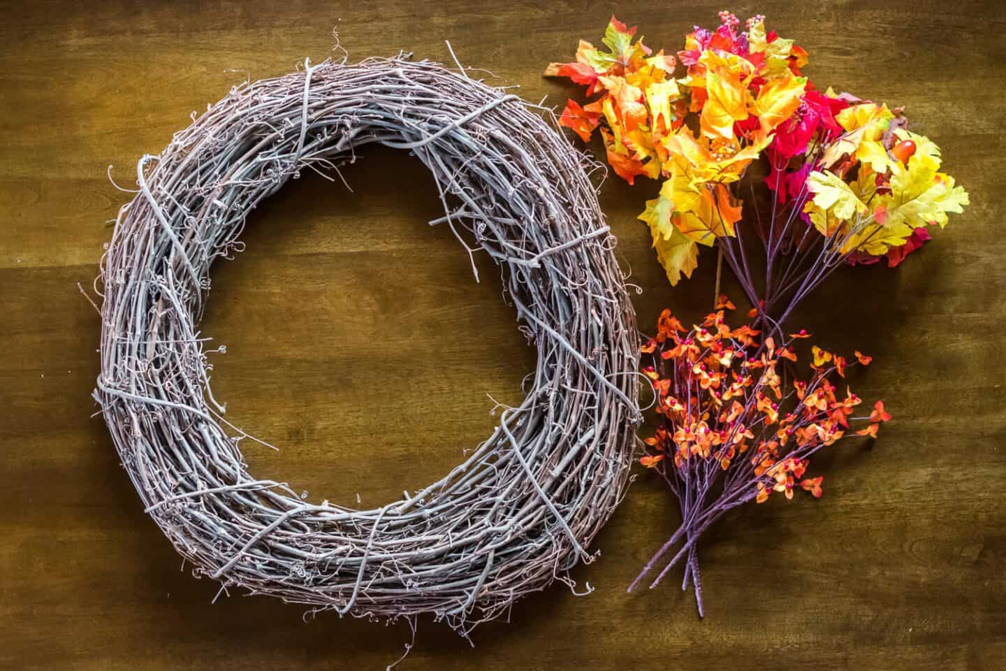 diy fall wreath dollar store