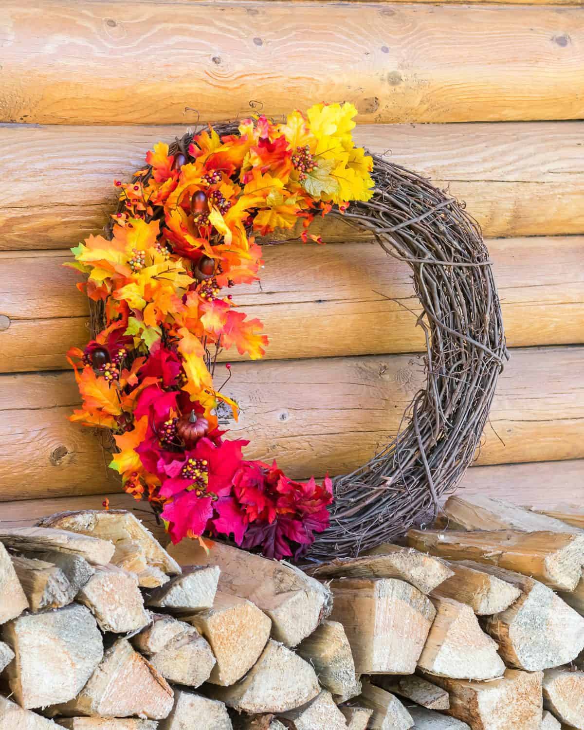 diy fall wreath dollar store