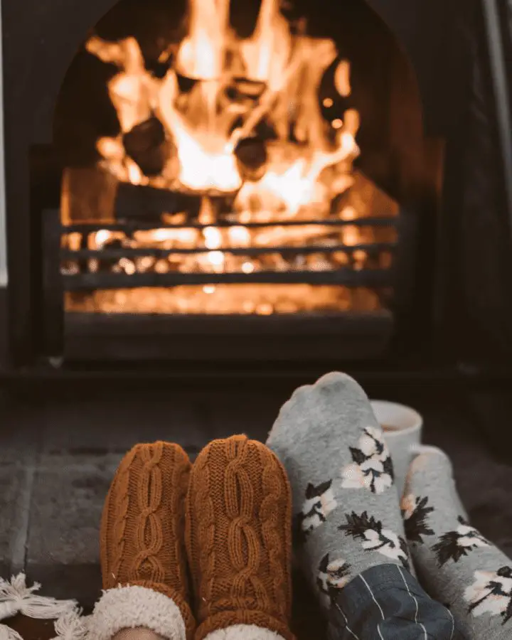 cabin fireplace