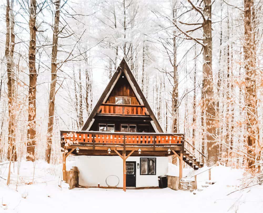 cabin in winter